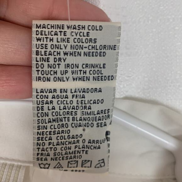 White stag 90s women's 16 18 xl white flutter collar peter pan vintage sheer lac - Picture 10 of 11